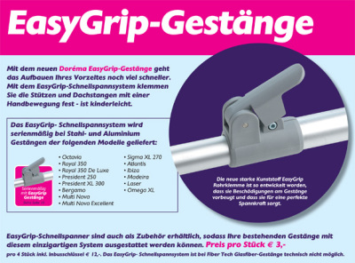 Dorema Easy Grip Stahl Gestänge