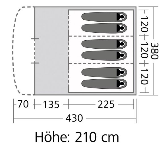 Tunnelzelt Vail 6