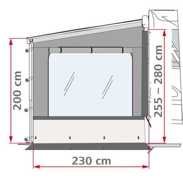 Fiamma Seitenwand Side W Pro Shade F45/F80s, links