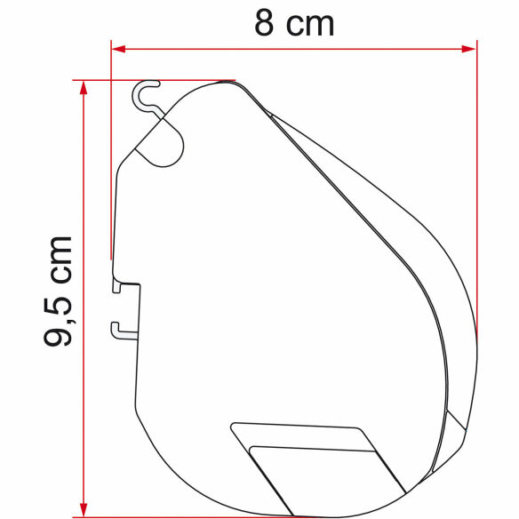 Markise F35pro, schwarz, 183 cm