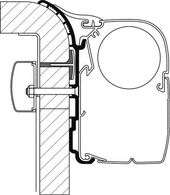 Adapter Bürstner für Thule Omnistor Serie 5 und 8, Länge 3 m