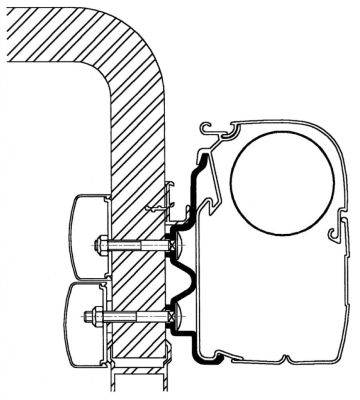 Adapter Hymer Exsis / Hymer Camp bis Baujahr 2011, Länge 3 m 89 856