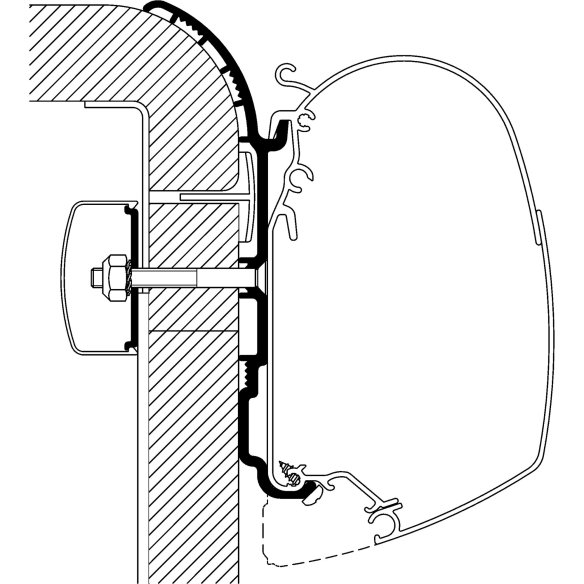 Adapter Bürstner für Thule Omnistor Serie 5 und 8, Länge 4,5 m