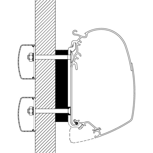 Adapter-Set Dethleffs Globebus für Thule Omnistor 5003 und 5200, Länge 4 m