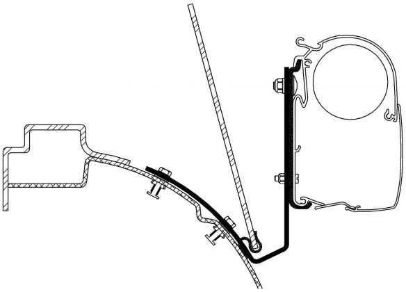 Adapter VW T4 Liftroof